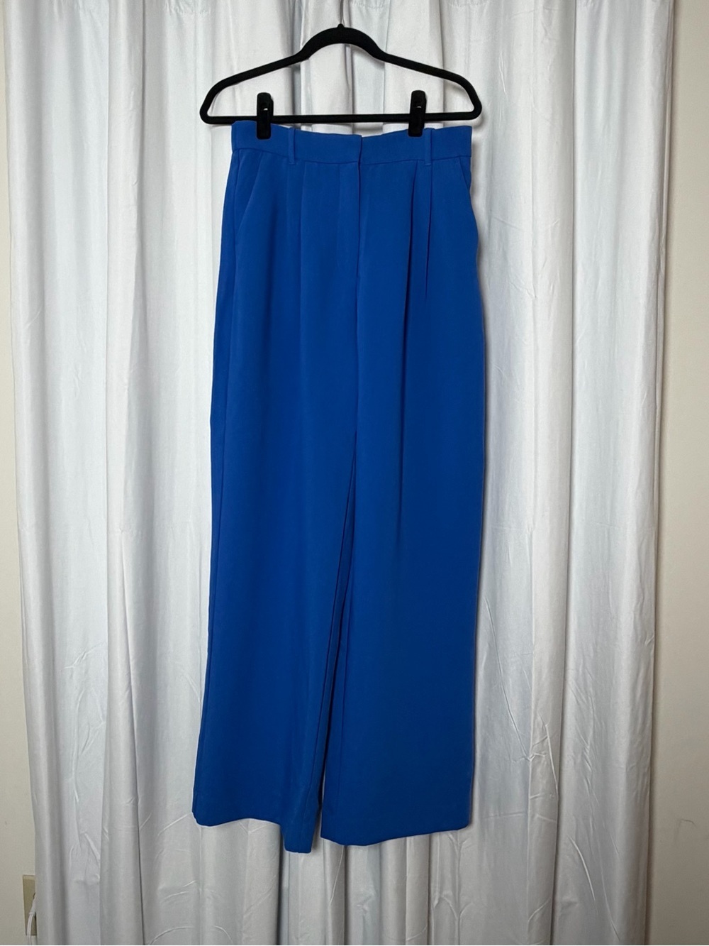 Abercrombie & Fitch Sloane Wide Leg Pants NWT Royal Blue High Rise 12 Long